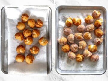 Castagnole fritte passate nell zucchero semolato.