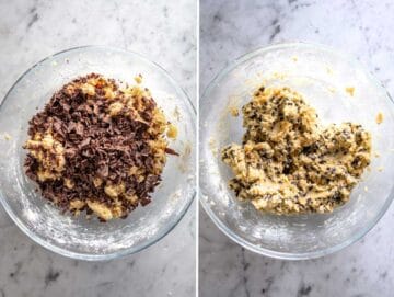 Cioccolato fondente nell'impasto dei cookies.